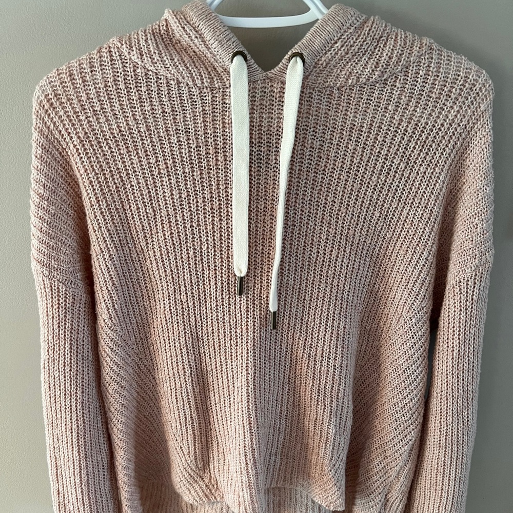 American Eagle Cropped Knit Hoodie